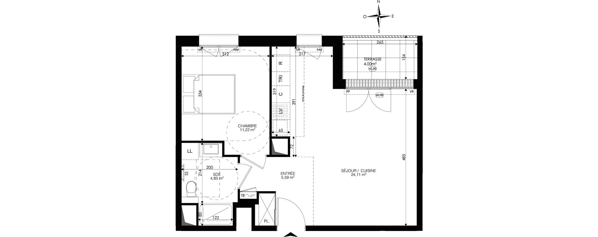 Appartement T2 de 45,75 m2 &agrave; Ch&acirc;tenay-Malabry Lavall&eacute;e