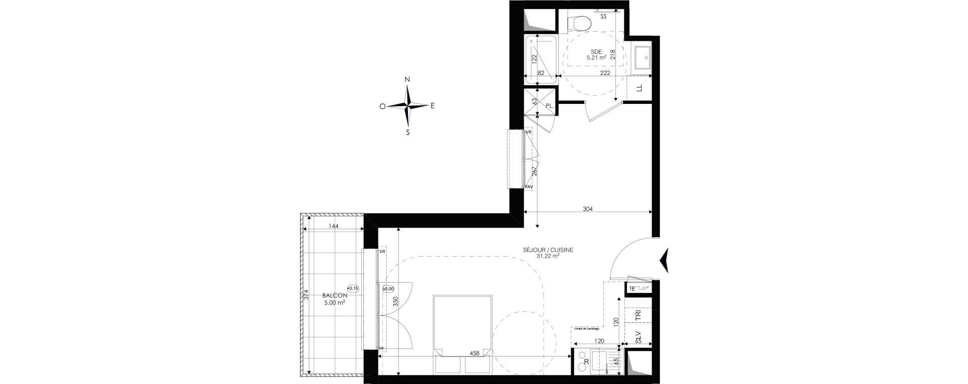 Appartement T1 de 36,43 m2 &agrave; Ch&acirc;tenay-Malabry Lavall&eacute;e