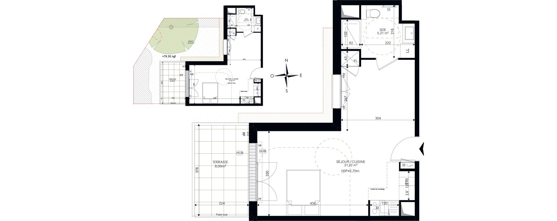 Appartement T1 de 36,43 m2 &agrave; Ch&acirc;tenay-Malabry Lavall&eacute;e