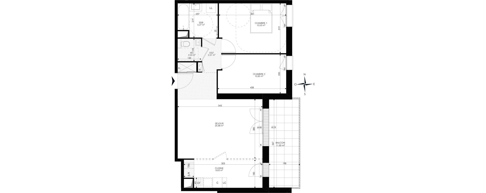 Appartement T3 de 68,66 m2 &agrave; Ch&acirc;tenay-Malabry Lavall&eacute;e