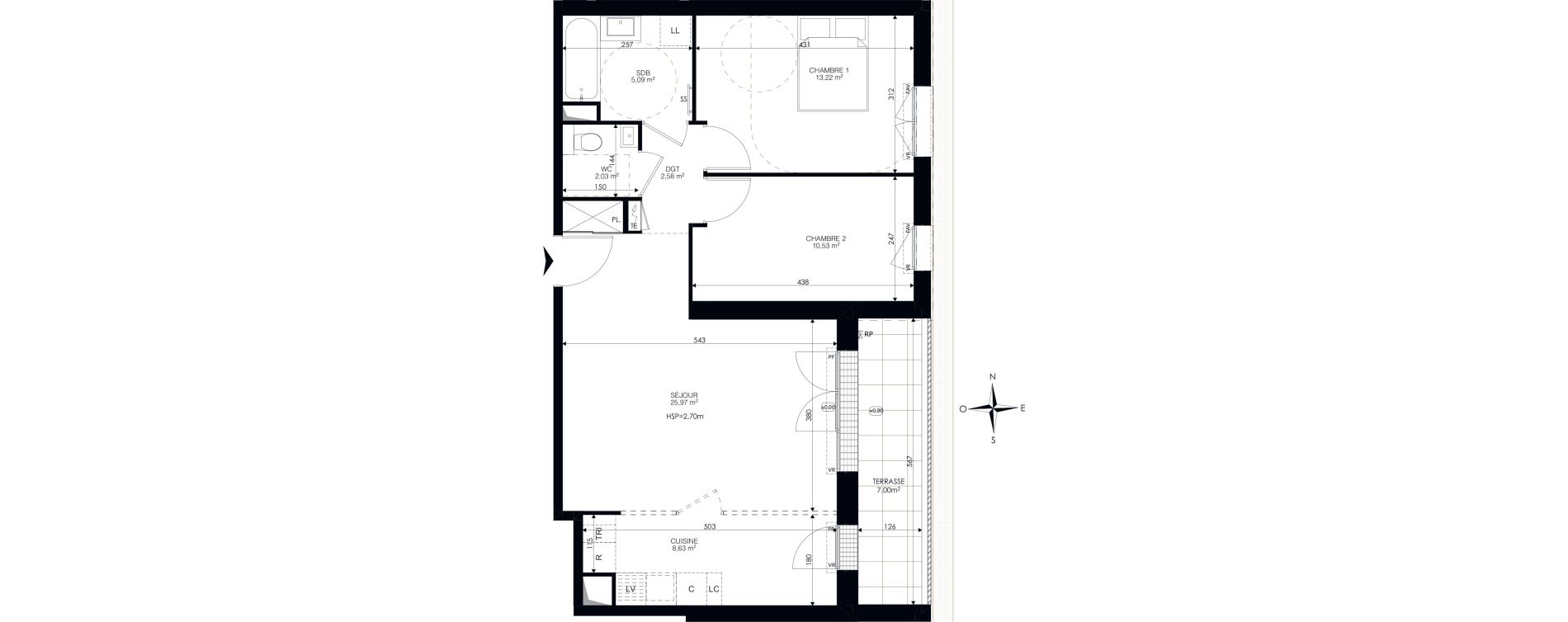 Appartement T3 de 68,05 m2 &agrave; Ch&acirc;tenay-Malabry Lavall&eacute;e
