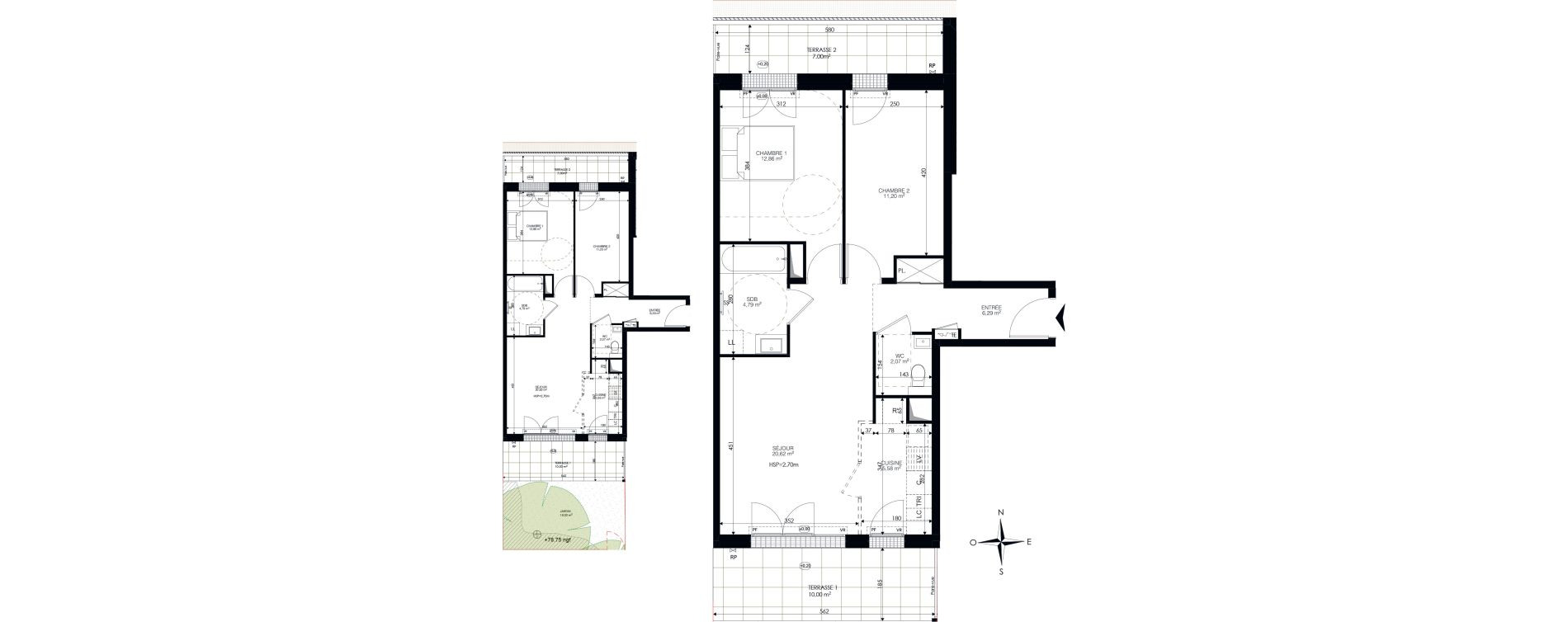 Appartement T3 de 63,41 m2 &agrave; Ch&acirc;tenay-Malabry Lavall&eacute;e