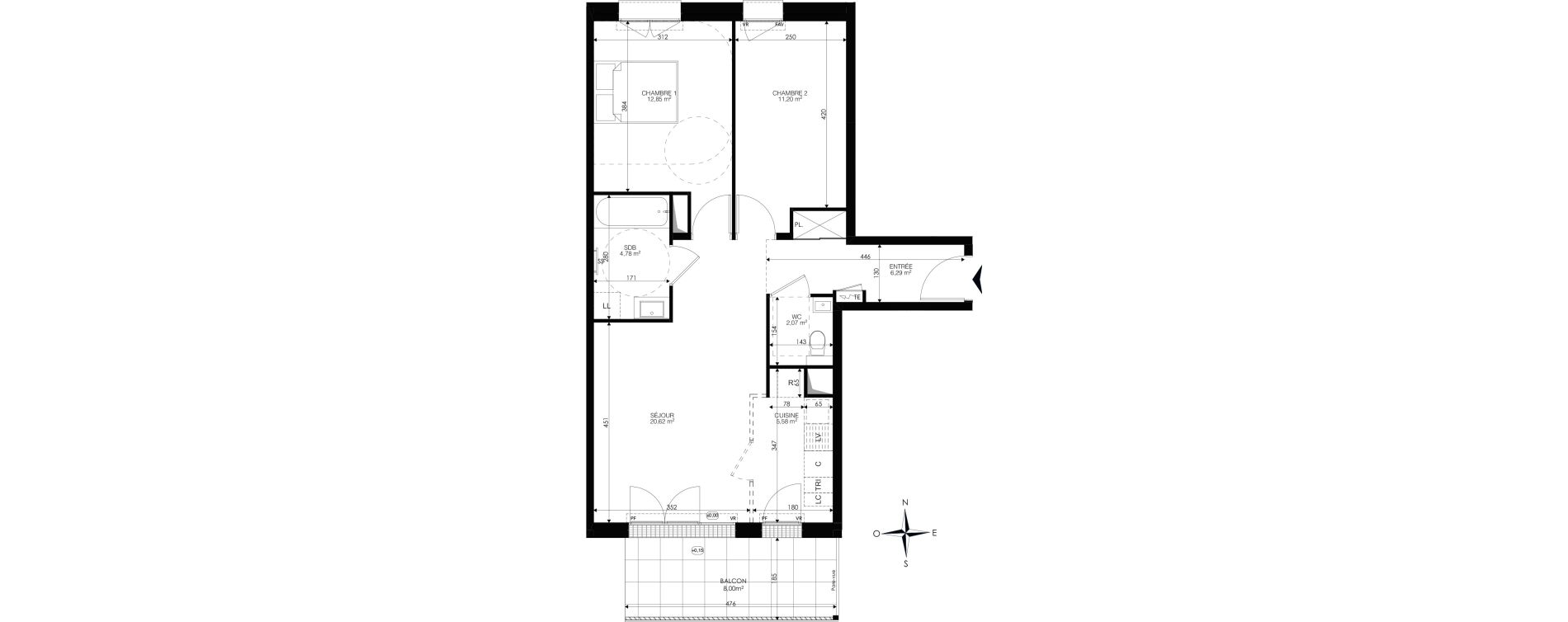 Appartement T3 de 63,39 m2 &agrave; Ch&acirc;tenay-Malabry Lavall&eacute;e