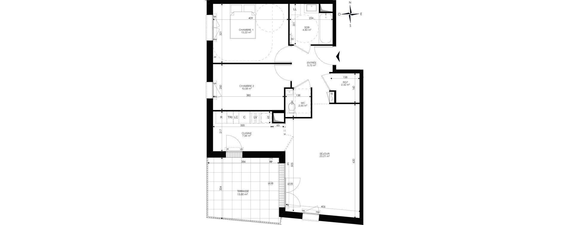 Appartement T3 de 69,29 m2 &agrave; Ch&acirc;tenay-Malabry Lavall&eacute;e
