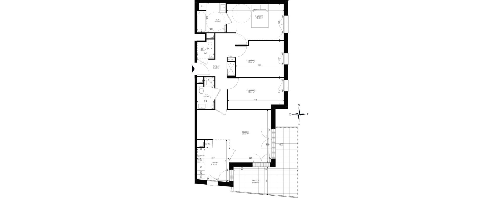 Appartement T4 de 82,96 m2 &agrave; Ch&acirc;tenay-Malabry Lavall&eacute;e
