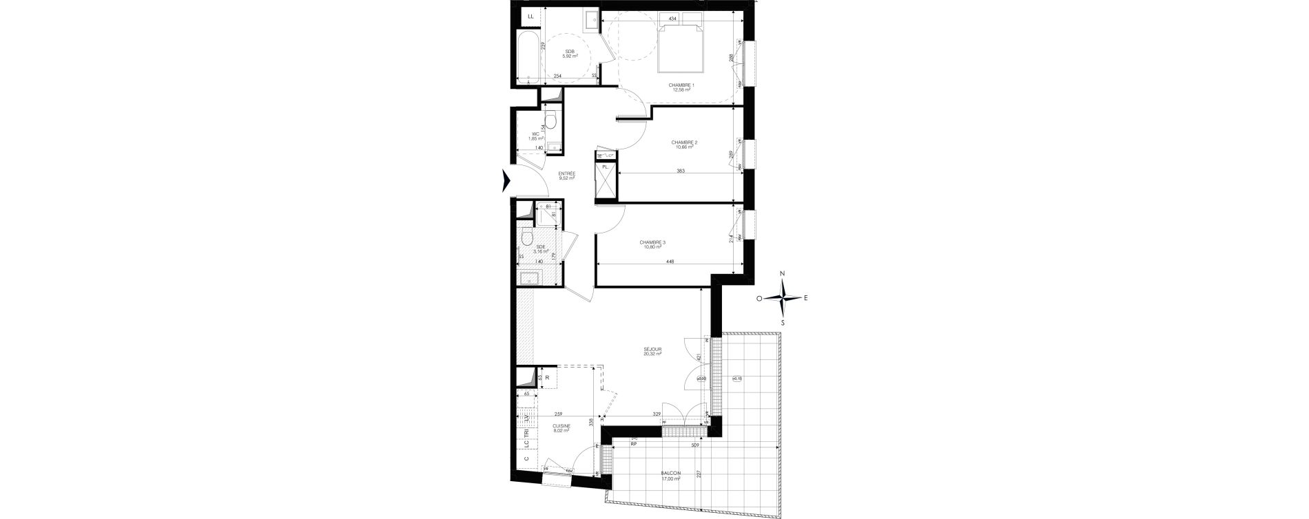 Appartement T4 de 82,83 m2 &agrave; Ch&acirc;tenay-Malabry Lavall&eacute;e