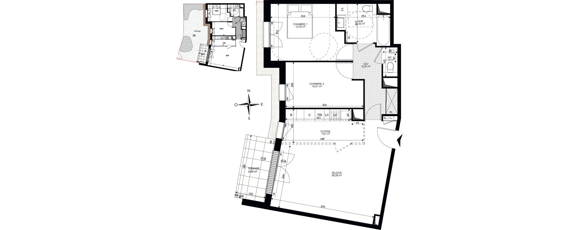 Appartement T3 de 68,94 m2 &agrave; Ch&acirc;tenay-Malabry Lavall&eacute;e