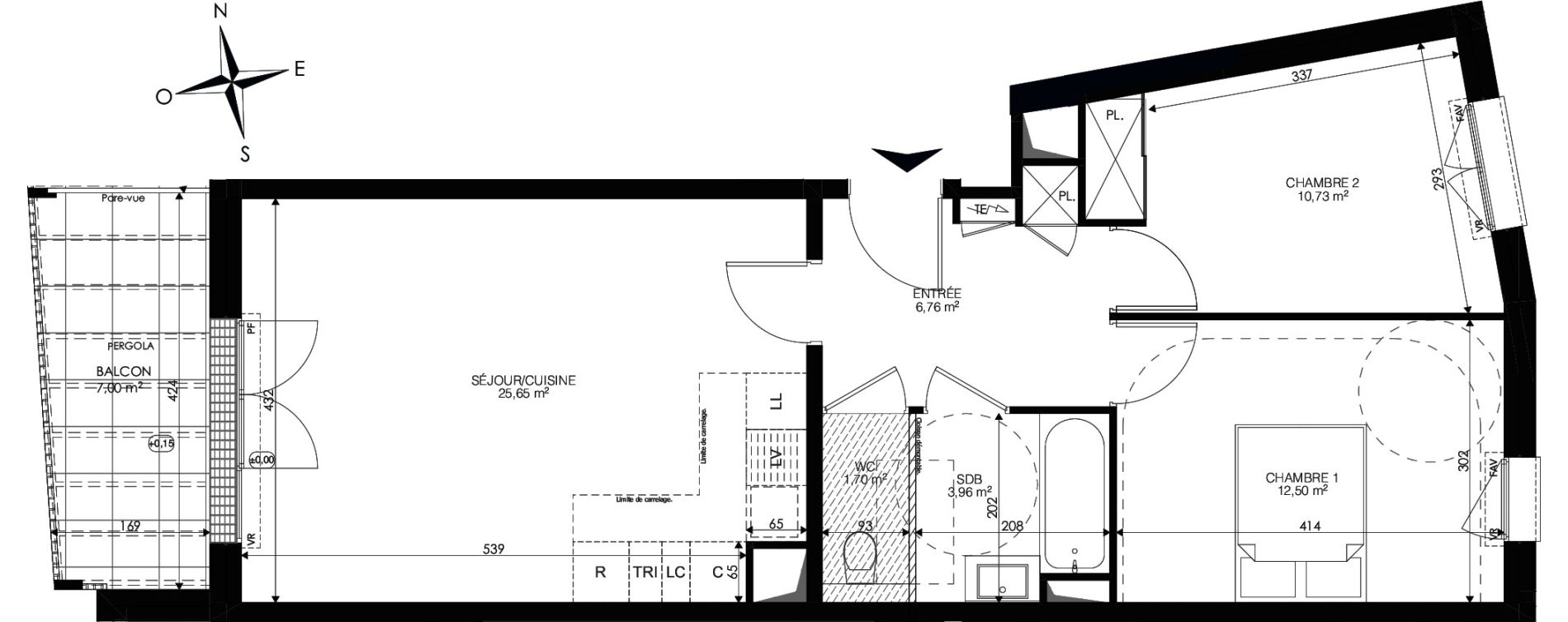 Appartement T3 de 61,30 m2 &agrave; Ch&acirc;tenay-Malabry Lavall&eacute;e