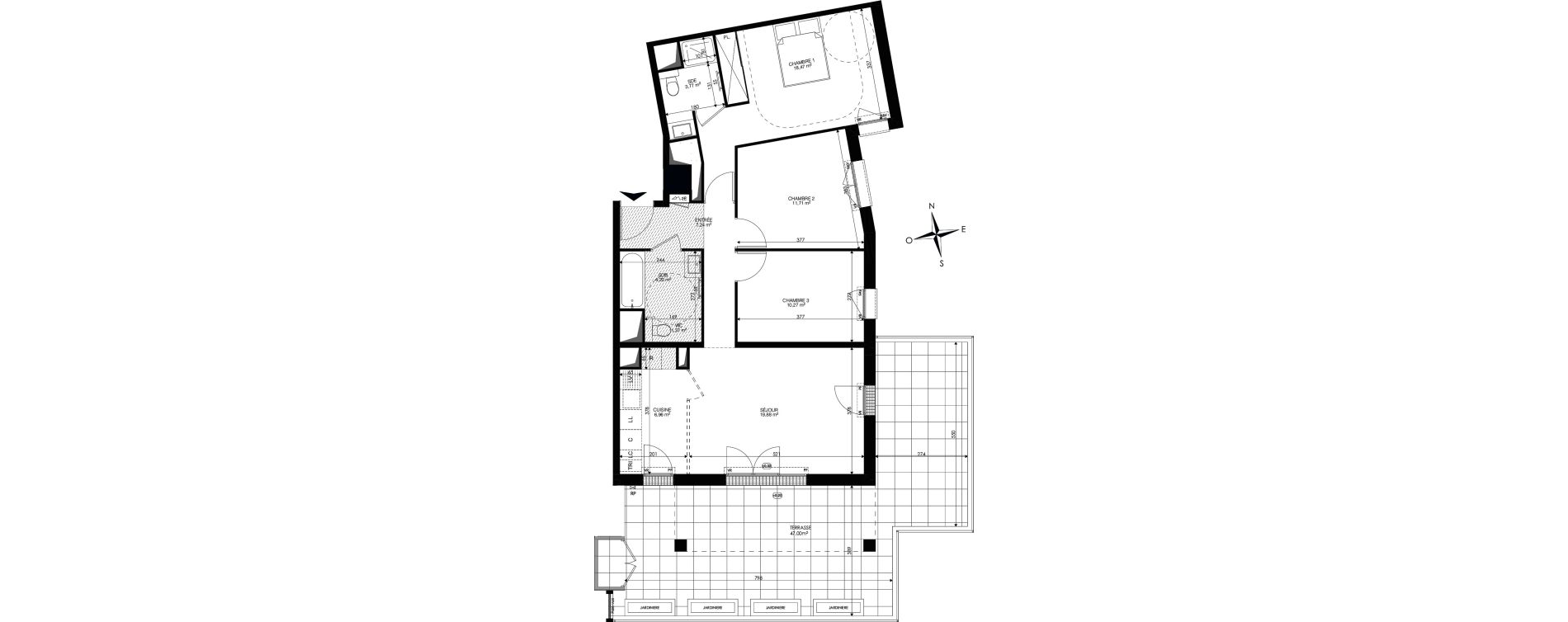 Appartement T4 de 83,87 m2 &agrave; Ch&acirc;tenay-Malabry Lavall&eacute;e