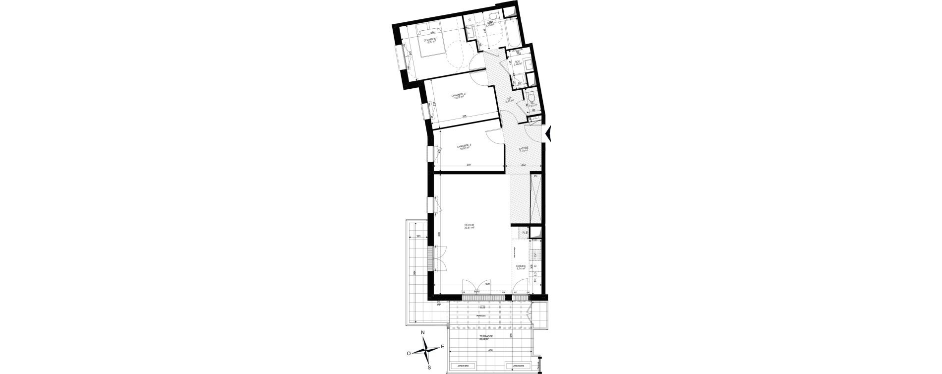 Appartement T4 de 91,57 m2 &agrave; Ch&acirc;tenay-Malabry Lavall&eacute;e
