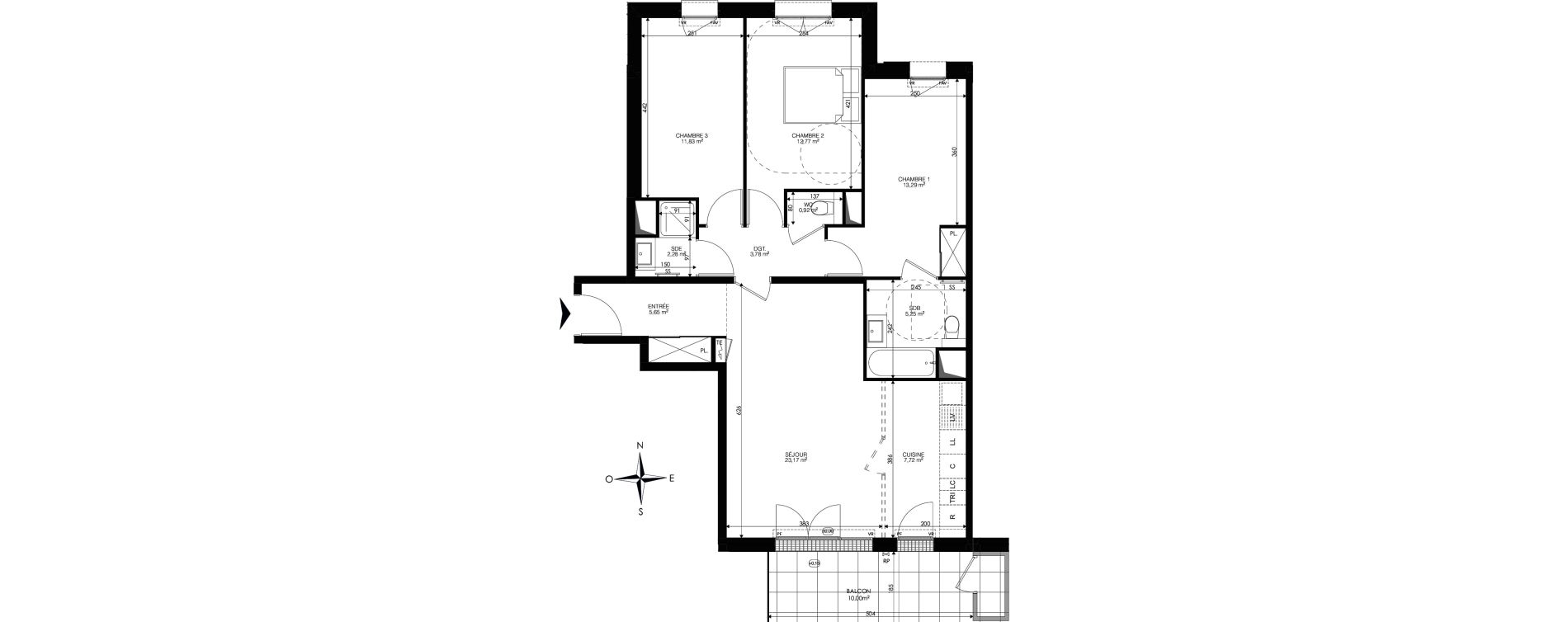 Appartement T4 de 86,66 m2 &agrave; Ch&acirc;tenay-Malabry Lavall&eacute;e