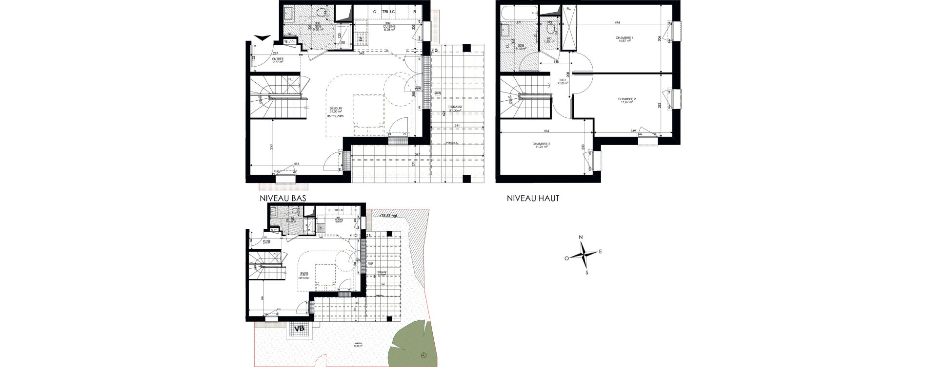 Duplex T4 de 91,41 m2 &agrave; Ch&acirc;tenay-Malabry Lavall&eacute;e