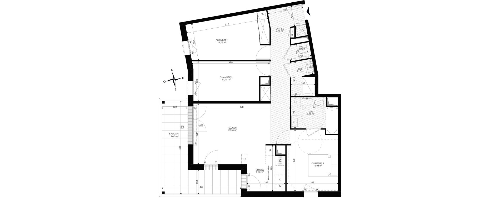 Appartement T4 de 82,70 m2 &agrave; Ch&acirc;tenay-Malabry Lavall&eacute;e
