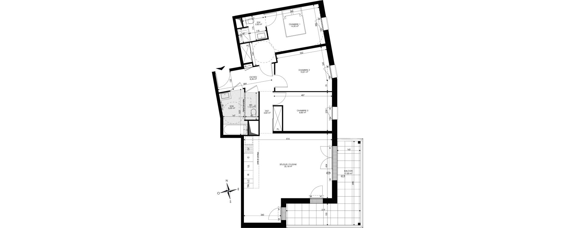 Appartement T4 de 87,08 m2 &agrave; Ch&acirc;tenay-Malabry Lavall&eacute;e