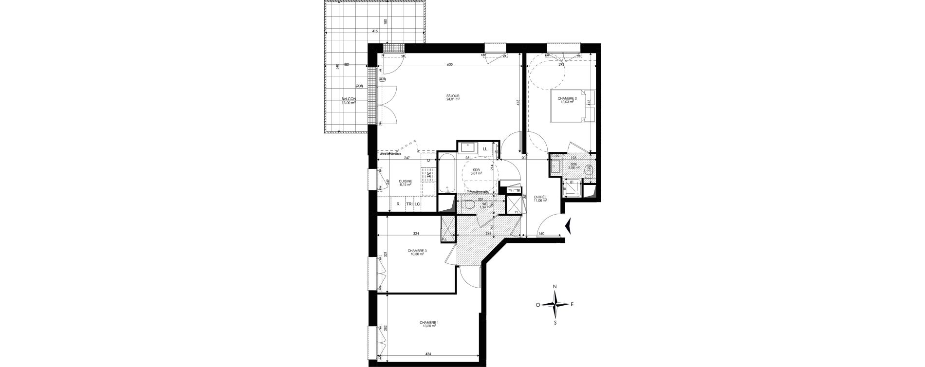 Appartement T4 de 85,72 m2 &agrave; Ch&acirc;tenay-Malabry Lavall&eacute;e