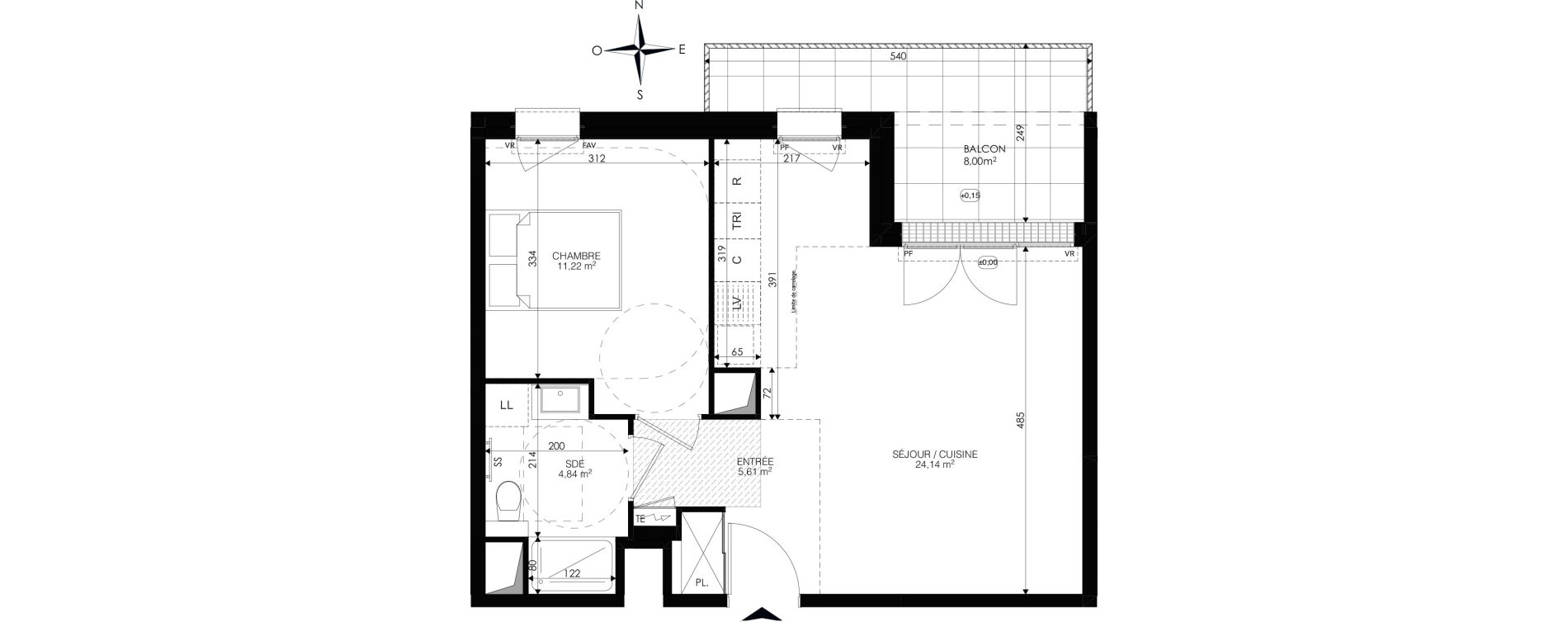 Appartement T2 de 45,89 m2 &agrave; Ch&acirc;tenay-Malabry Lavall&eacute;e