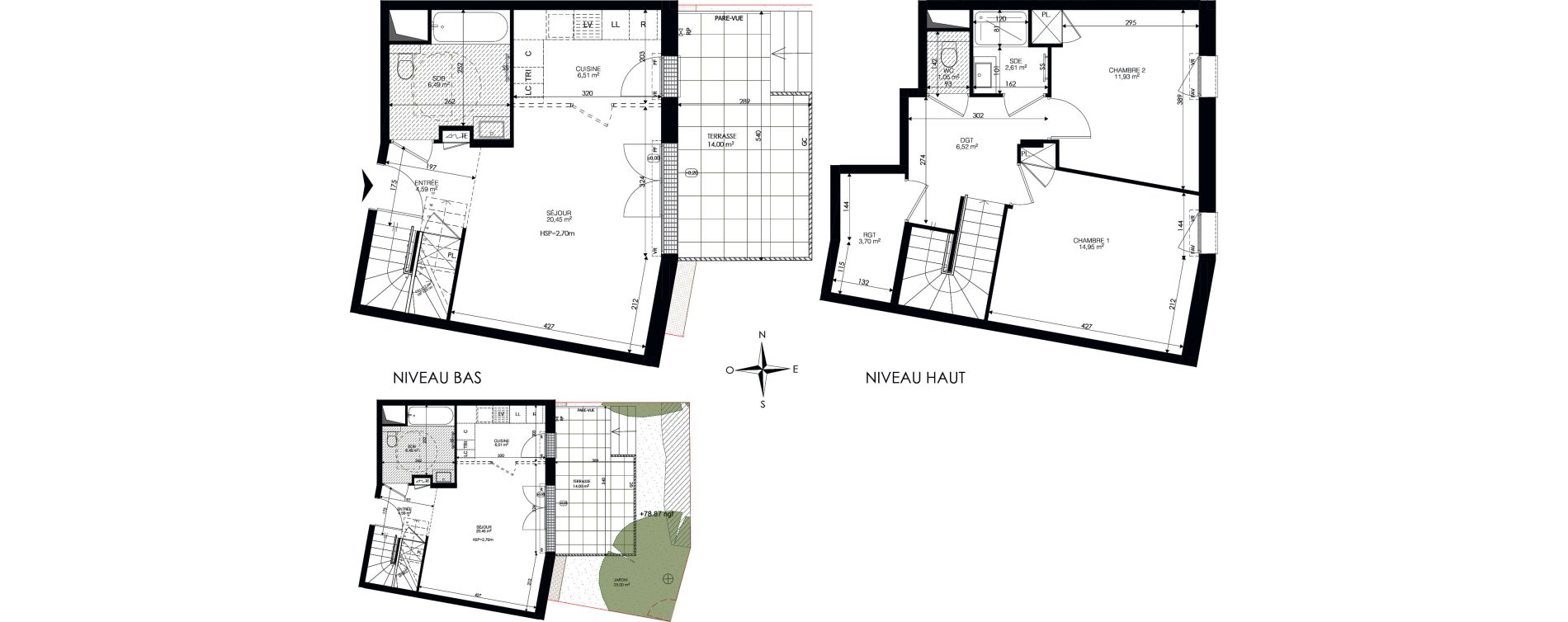 Duplex T3 de 78,80 m2 &agrave; Ch&acirc;tenay-Malabry Lavall&eacute;e
