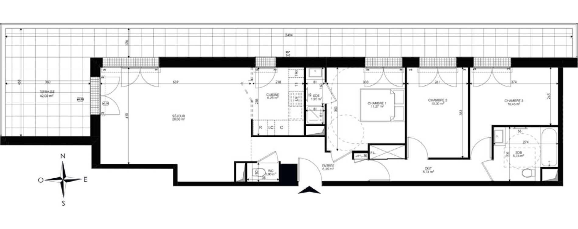 Appartement T4 de 86,76 m2 &agrave; Ch&acirc;tenay-Malabry Lavall&eacute;e