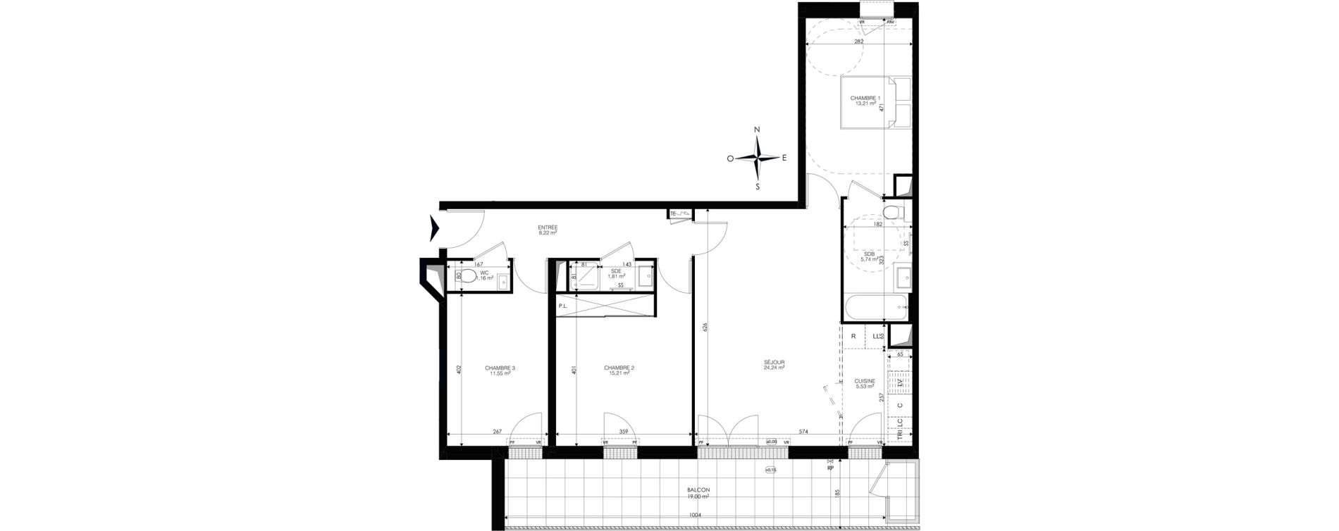 Appartement T4 de 86,67 m2 &agrave; Ch&acirc;tenay-Malabry Lavall&eacute;e