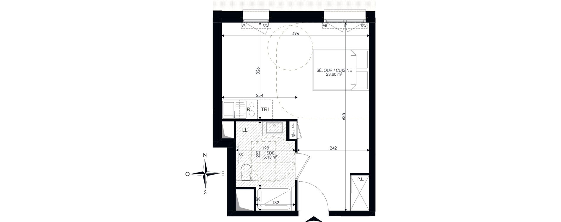 Appartement T1 de 28,73 m2 &agrave; Ch&acirc;tenay-Malabry Lavall&eacute;e
