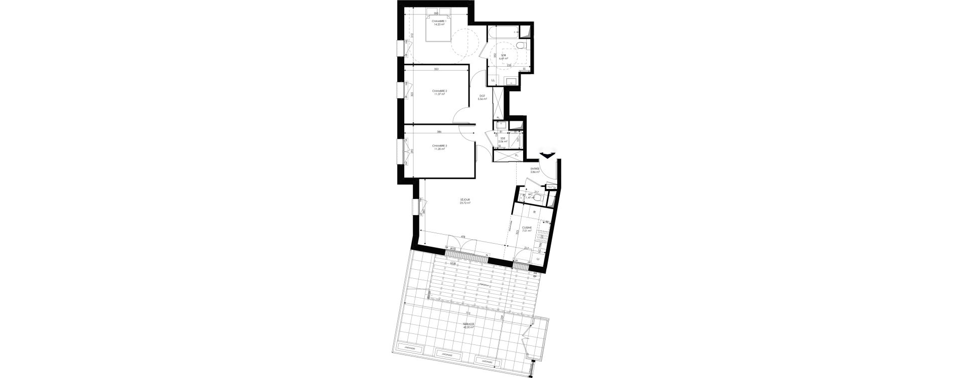 Appartement T4 de 86,17 m2 &agrave; Ch&acirc;tenay-Malabry Lavall&eacute;e