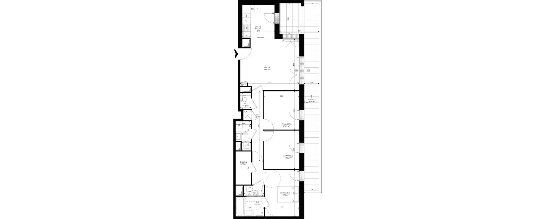 Appartement T4 de 82,16 m2 &agrave; Ch&acirc;tenay-Malabry Lavall&eacute;e
