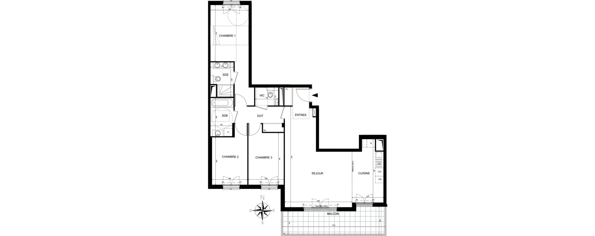 Appartement T4 de 92,09 m2 &agrave; Ch&acirc;tenay-Malabry Lavall&eacute;e