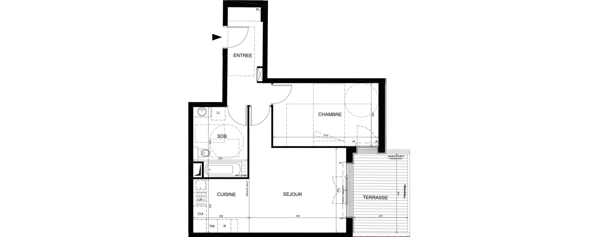 Appartement T2 de 52,61 m2 &agrave; Ch&acirc;tenay-Malabry Lavall&eacute;e
