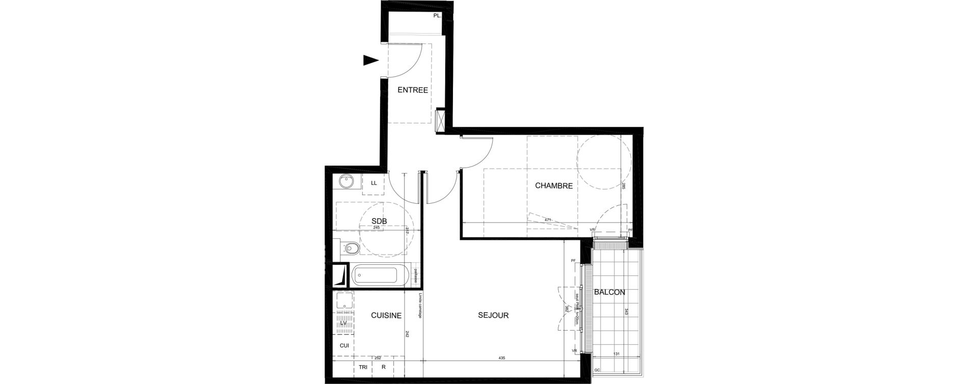 Appartement T2 de 52,61 m2 &agrave; Ch&acirc;tenay-Malabry Lavall&eacute;e