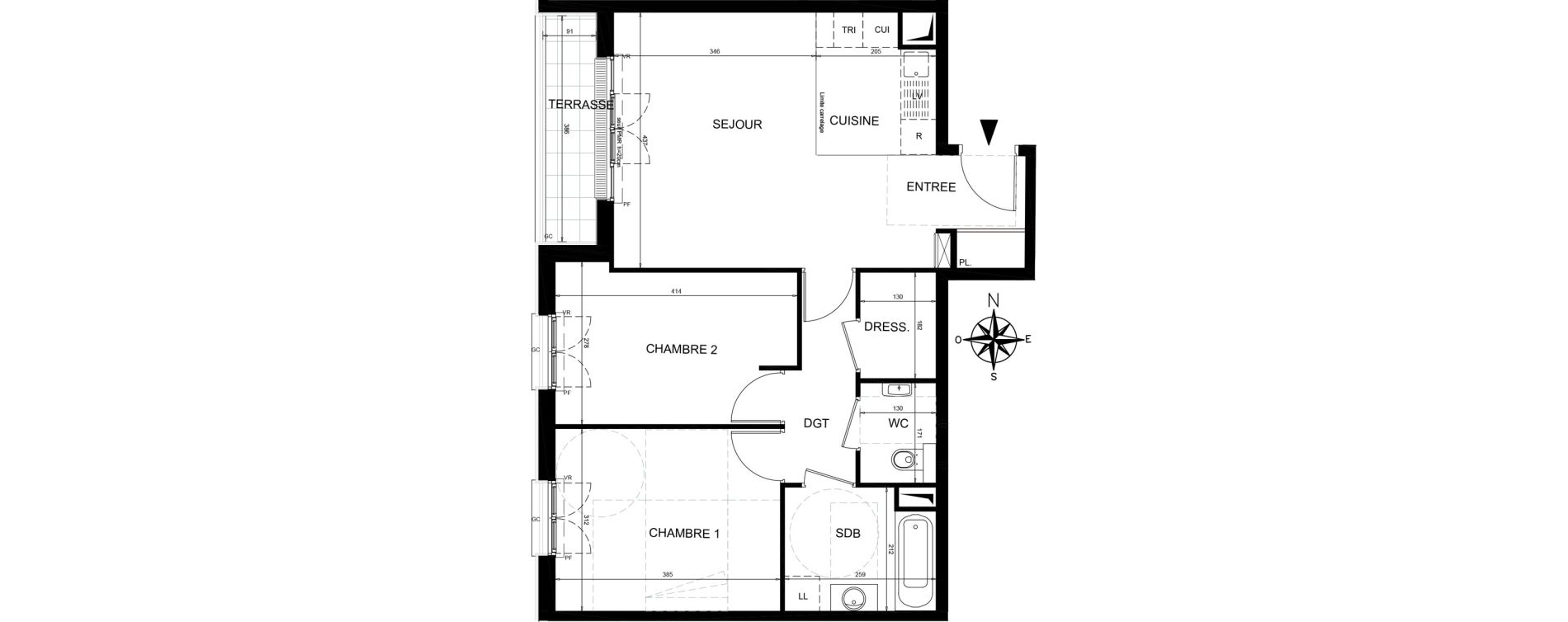Appartement T3 de 62,70 m2 &agrave; Ch&acirc;tenay-Malabry Lavall&eacute;e