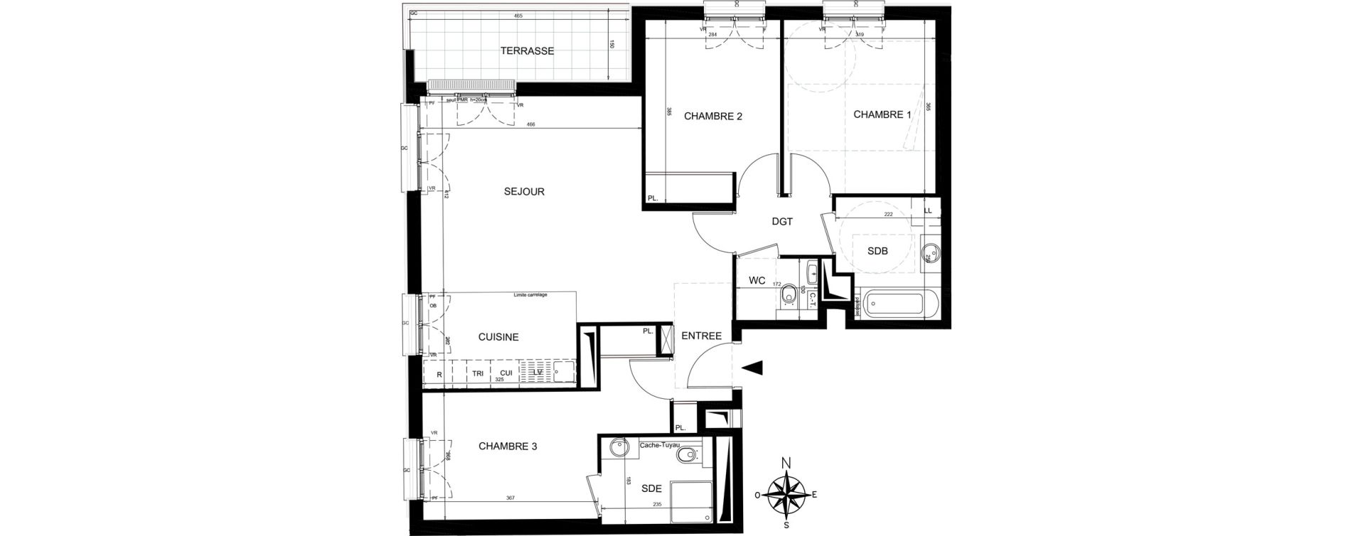 Appartement T4 de 83,72 m2 &agrave; Ch&acirc;tenay-Malabry Lavall&eacute;e