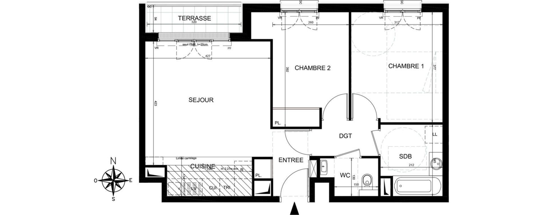 Appartement T3 de 56,35 m2 &agrave; Ch&acirc;tenay-Malabry Lavall&eacute;e