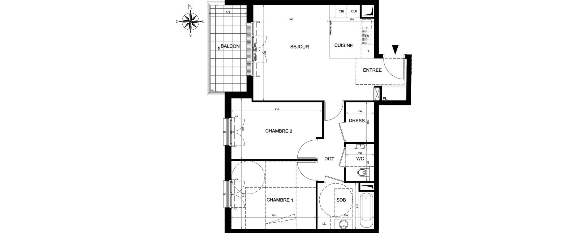 Appartement T3 de 62,63 m2 &agrave; Ch&acirc;tenay-Malabry Lavall&eacute;e