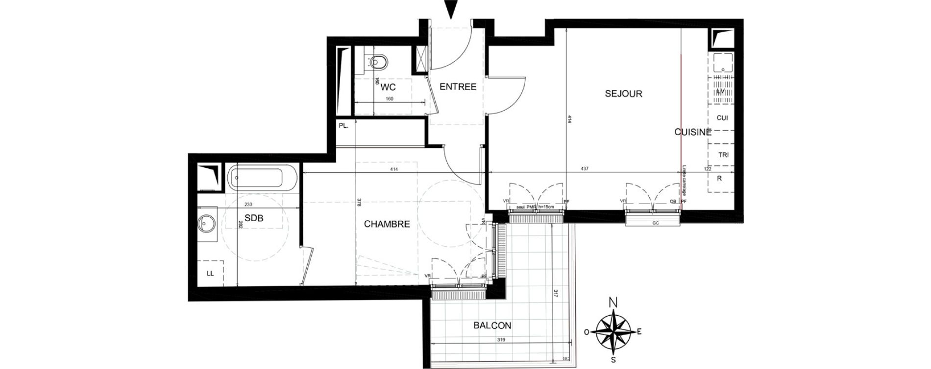 Appartement T2 de 48,42 m2 &agrave; Ch&acirc;tenay-Malabry Lavall&eacute;e