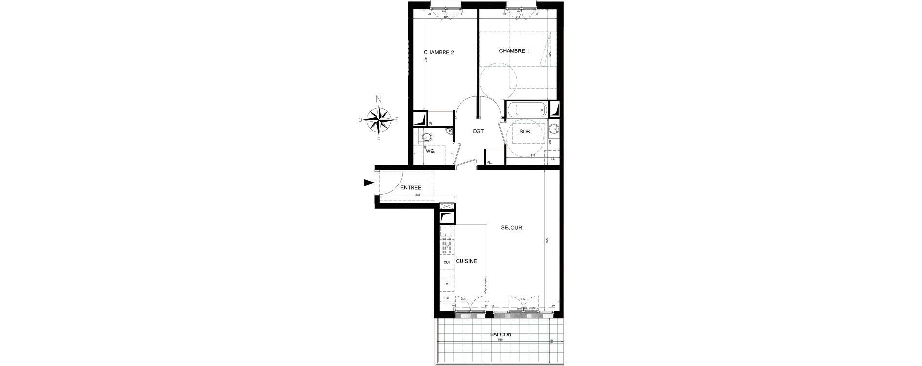 Appartement T3 de 65,19 m2 &agrave; Ch&acirc;tenay-Malabry Lavall&eacute;e