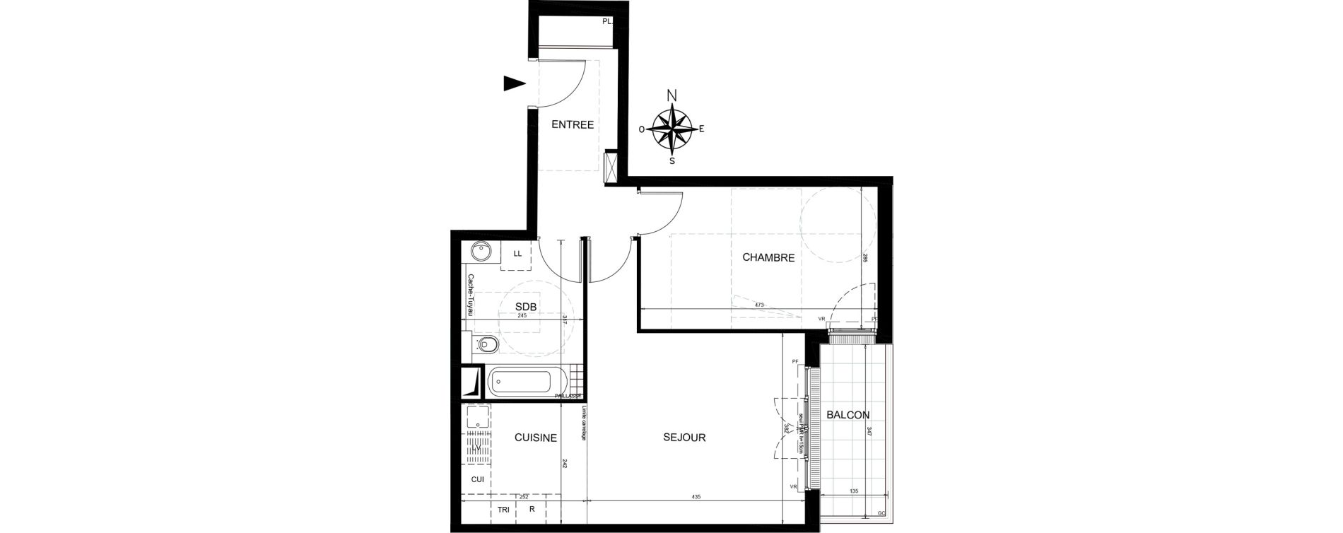 Appartement T2 de 52,62 m2 &agrave; Ch&acirc;tenay-Malabry Lavall&eacute;e