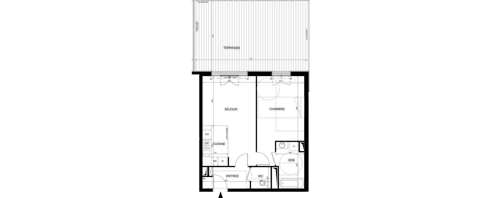 Appartement T2 de 49,50 m2 &agrave; Ch&acirc;tenay-Malabry Lavall&eacute;e