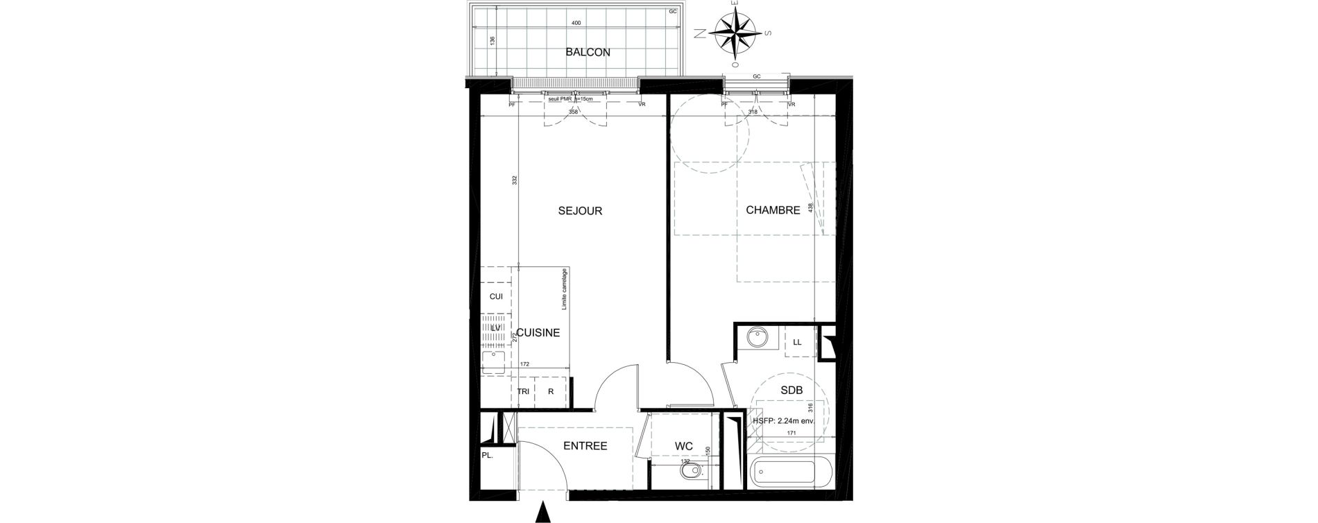 Appartement T2 de 49,37 m2 &agrave; Ch&acirc;tenay-Malabry Lavall&eacute;e