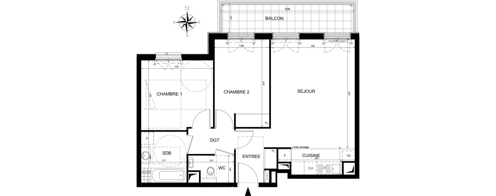 Appartement T3 de 61,53 m2 &agrave; Ch&acirc;tenay-Malabry Lavall&eacute;e