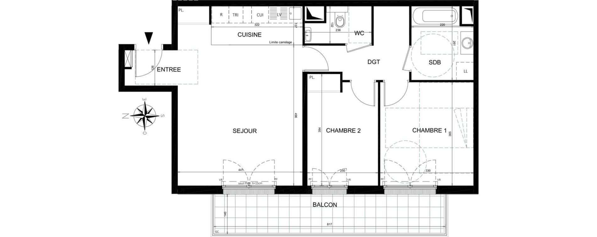 Appartement T3 de 65,46 m2 &agrave; Ch&acirc;tenay-Malabry Lavall&eacute;e