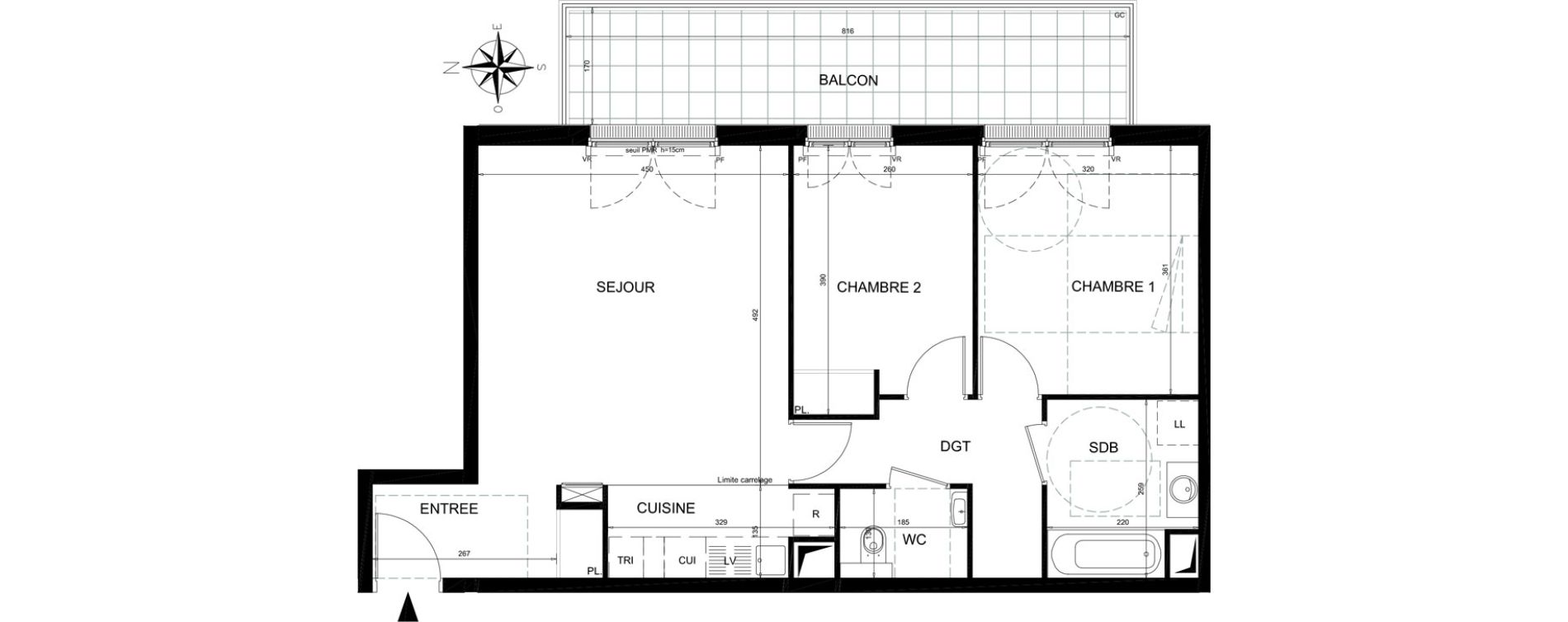 Appartement T3 de 64,89 m2 &agrave; Ch&acirc;tenay-Malabry Lavall&eacute;e