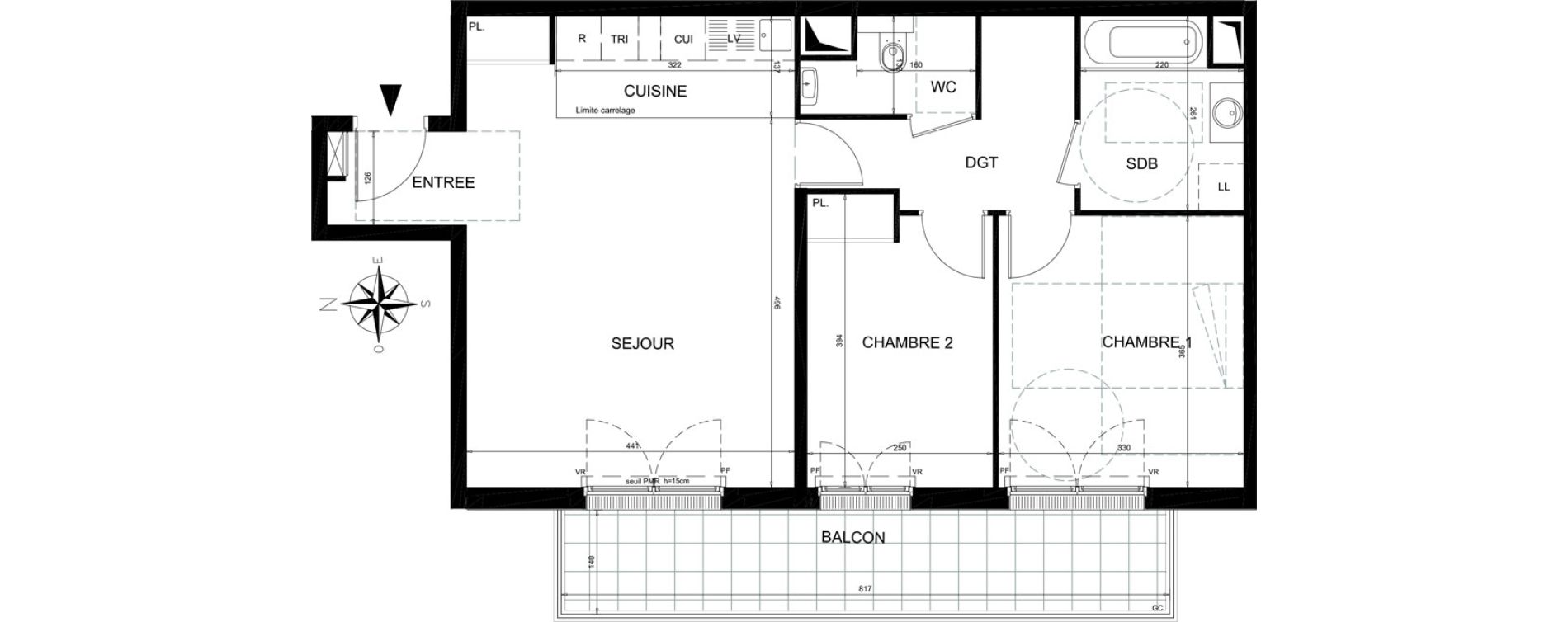 Appartement T3 de 65,45 m2 &agrave; Ch&acirc;tenay-Malabry Lavall&eacute;e