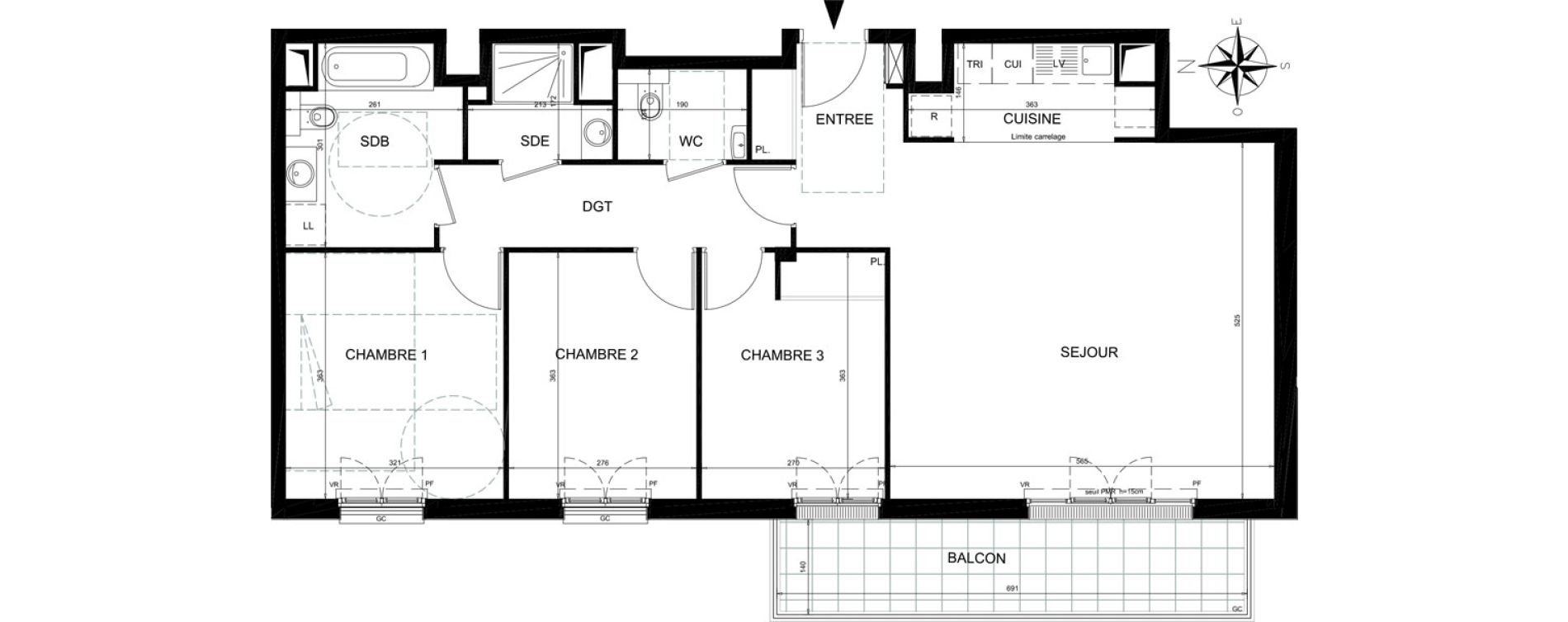 Appartement T4 de 88,92 m2 &agrave; Ch&acirc;tenay-Malabry Lavall&eacute;e