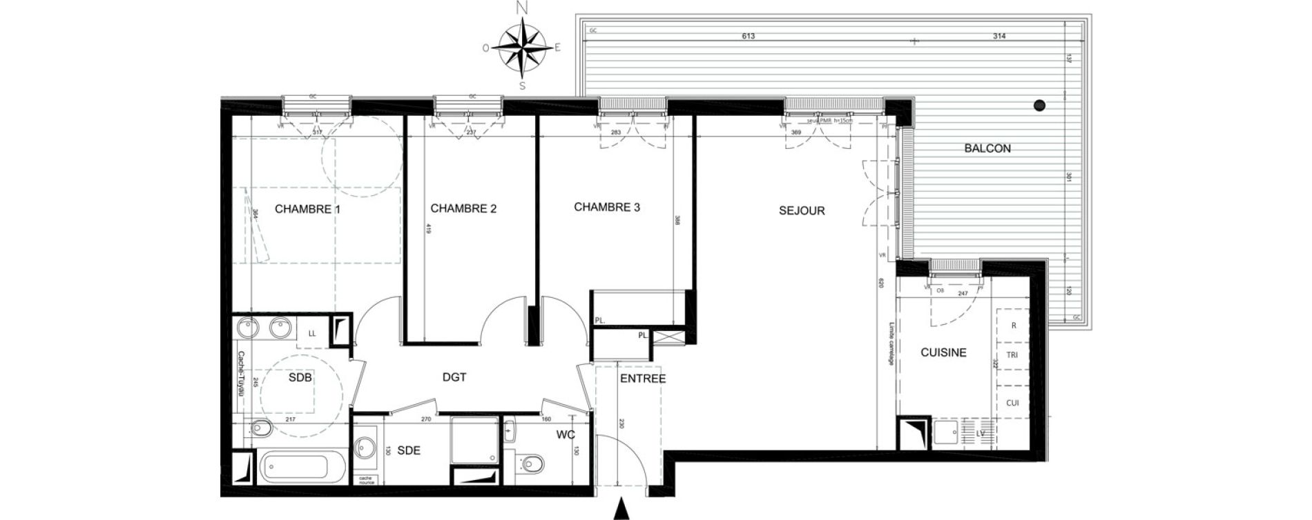 Appartement T4 de 85,10 m2 &agrave; Ch&acirc;tenay-Malabry Lavall&eacute;e