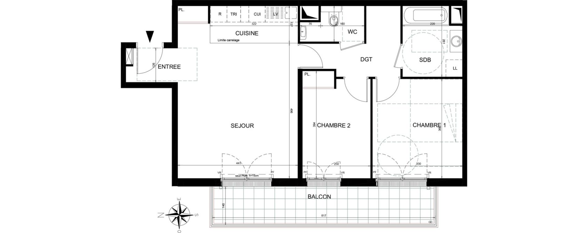 Appartement T3 de 65,45 m2 &agrave; Ch&acirc;tenay-Malabry Lavall&eacute;e