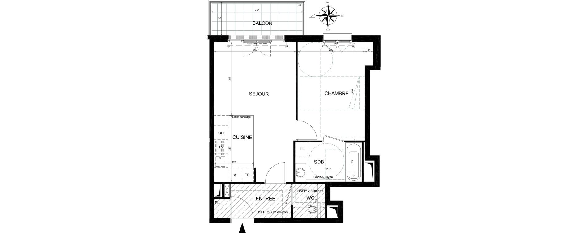 Appartement T2 de 45,29 m2 &agrave; Ch&acirc;tenay-Malabry Lavall&eacute;e