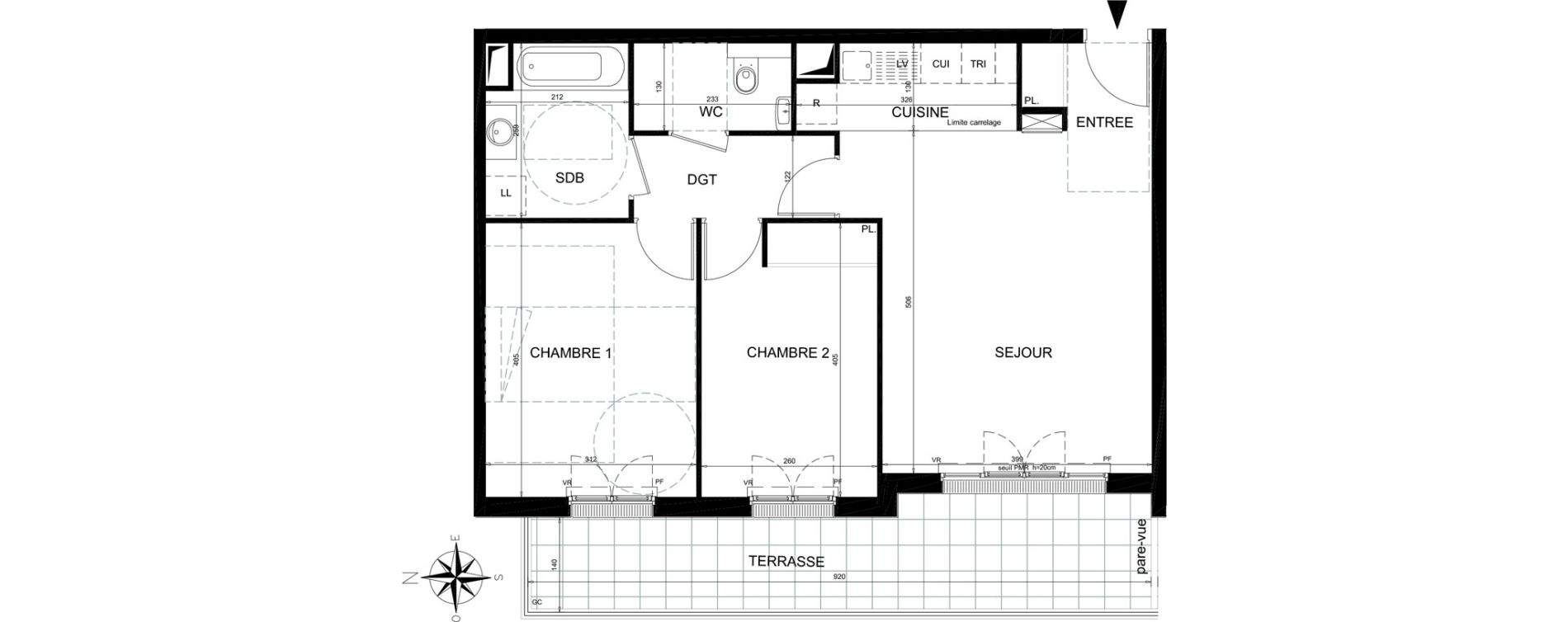 Appartement T3 de 62,11 m2 &agrave; Ch&acirc;tenay-Malabry Lavall&eacute;e