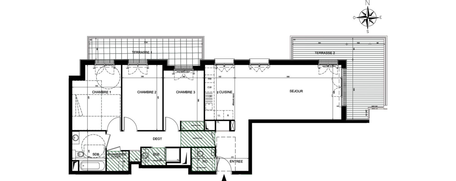 Appartement T4 de 90,96 m2 &agrave; Ch&acirc;tenay-Malabry Lavall&eacute;e