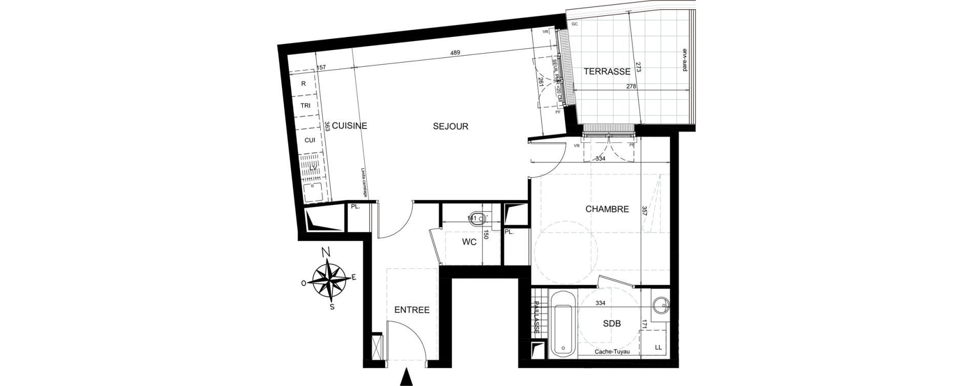 Appartement T2 de 49,89 m2 &agrave; Ch&acirc;tenay-Malabry Lavall&eacute;e