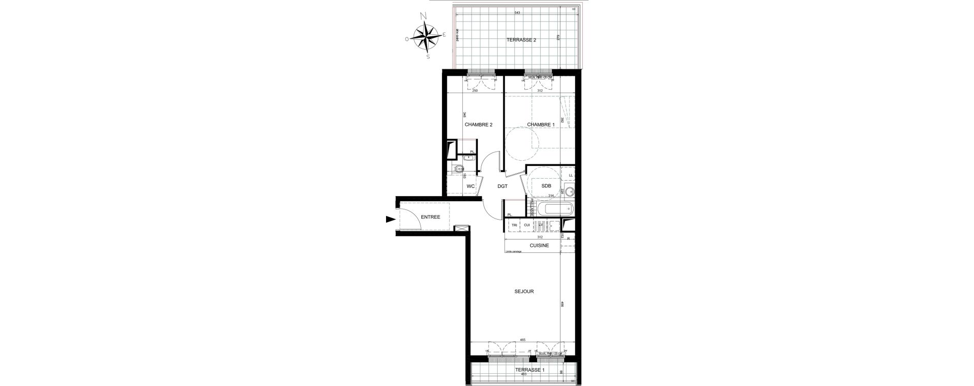 Appartement T3 de 64,97 m2 &agrave; Ch&acirc;tenay-Malabry Lavall&eacute;e